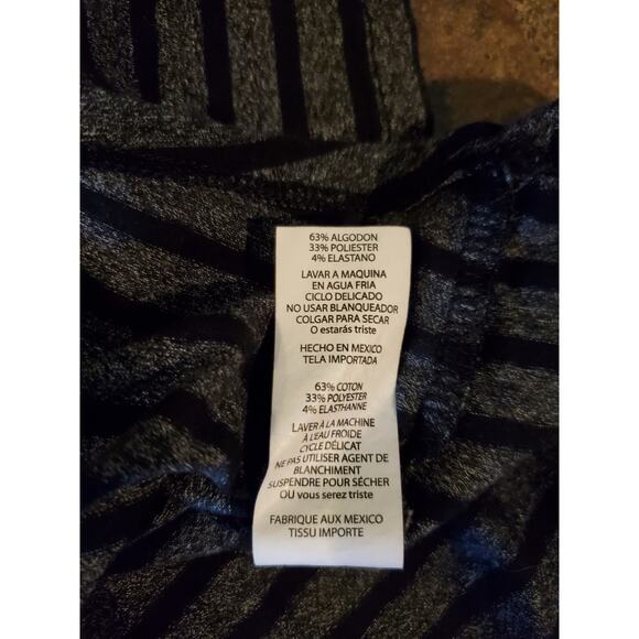 LuLaRoe‎ Irma Tunic Top Womens Sz XXS Blue Gray Stripe High Low Shirt Tee - Picture 5 of 5